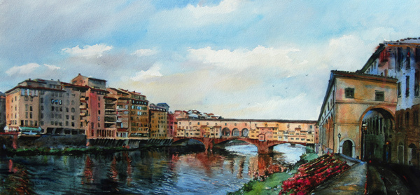 "Reflection on the Ponte Vecchio"